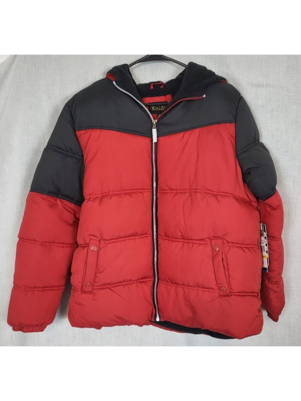 Xtreme Winter Ski Jacket Boys Sz 18 NWT Hooded Puffer Snow Coat Red/Black Unisex
